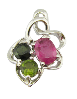 Einfache / Elegante 925 Silber Edelstein Anhänger mit und Kissen Weiße Jade Steine
