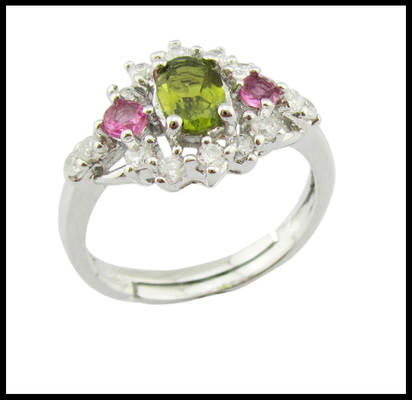 Frauen 925 Silber Edelstein Ringe In Rhodium Plattierung Größe 7 10