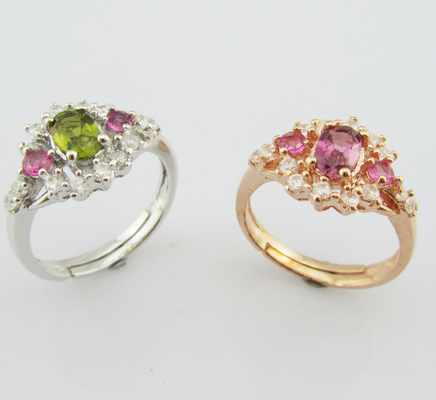 Frauen 925 Silber Edelstein Ringe In Rhodium Plattierung Größe 7 10