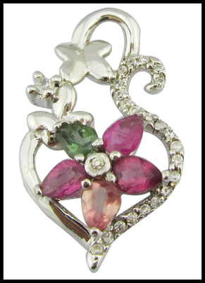 Marquise Farbiger Tourmalin-Hängehalsband für die alltägliche Hochzeitsfeier - Einfaches, aber elegantes Design