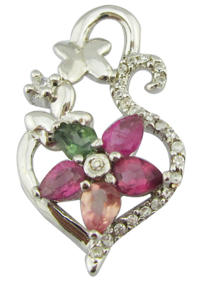 Marquise Farbiger Tourmalin-Hängehalsband für die alltägliche Hochzeitsfeier - Einfaches, aber elegantes Design