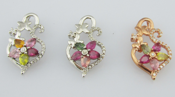 Marquise Farbiger Tourmalin-Hängehalsband für die alltägliche Hochzeitsfeier - Einfaches, aber elegantes Design