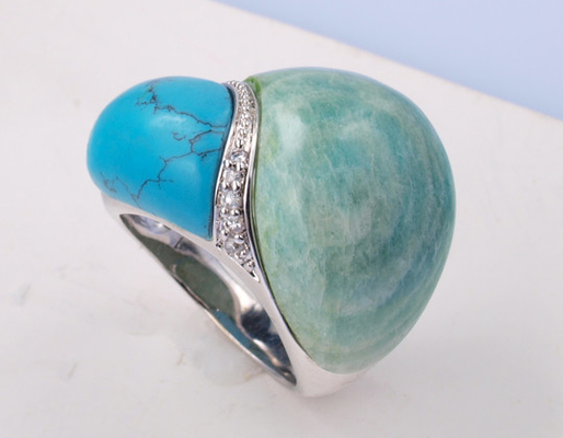 925-Silber-Edelstein-Ringe mit Rhodiumplattierung für Gelegenheitsfeiern und Hochzeitstage