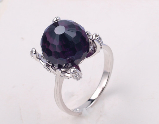 Schwarze Achat 925 Silberringe Rhodium beschichtet für Frauen
