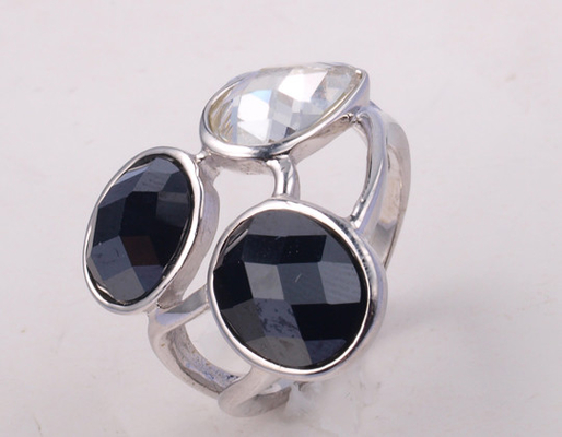 925 Silber-Schwarz-Agat-Steinringe für Frauen Unisex-Casual-Party-Jubiläum - verschiedene Formen erhältlich