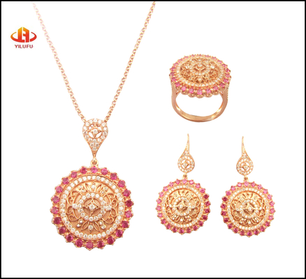 Klassisches Silber 925 Schmuckset mit AAA Cz Stein Dangle Anhänger