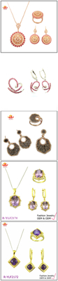 925 Silberschmuckset mit Custom Logo Bezel Pave Prong Einstellungen und CZ Steine