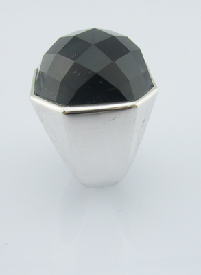925 Silber-Weiß-Schwarz-Agat-Ringe für Frauen Sterling-Silber-Dummelfinger-Ringe Einzigartige Sterling-Silber-Ringe