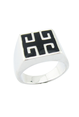 Glanzende Emaille Edelsteinringe in Sterling Silber 925 Sterling Silber Schmuckringe Chunky Sterling Silberringe