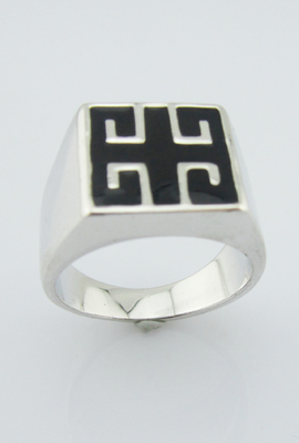 Glanzende Emaille Edelsteinringe in Sterling Silber 925 Sterling Silber Schmuckringe Chunky Sterling Silberringe