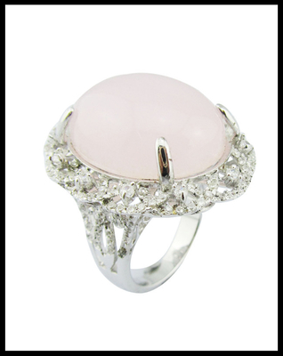 Handwerkerhandwerk 925 Silber Rose Quarz Ringe mit 5~8g Silber Gewicht Zweitzweckring Sterling Silber Blumenring Einzigartig