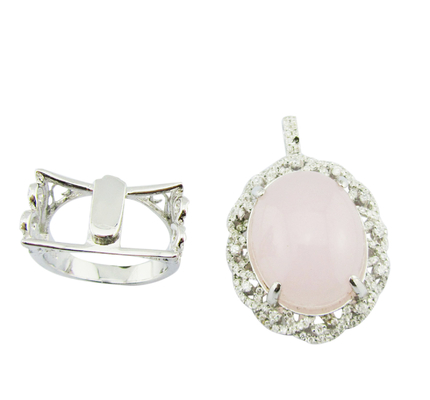 Handwerkerhandwerk 925 Silber Rose Quarz Ringe mit 5~8g Silber Gewicht Zweitzweckring Sterling Silber Blumenring Einzigartig