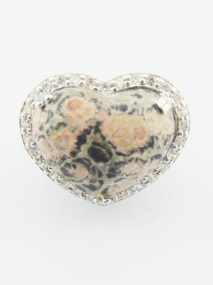 925 Silber-Göttlicher Edelstein-Ring mit 20-30 mm Hauptstein Sterling-Silber-Gravurring Sterling-Silber-Herzring