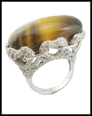 Glanzender Jubiläums-Edelstein-Ringe in Sterling Silber Tiger-Augen-Stein Sterling Silber Band Ring Sterling Silber Einzigartiges
