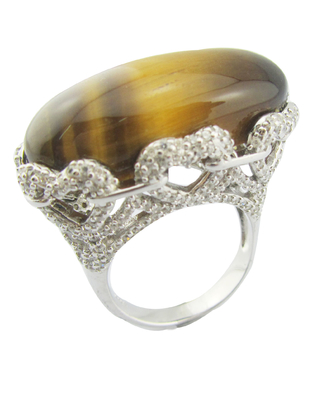 Glanzender Jubiläums-Edelstein-Ringe in Sterling Silber Tiger-Augen-Stein Sterling Silber Band Ring Sterling Silber Einzigartiges