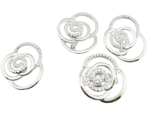 Rhodiumplattiert Silber 925 Schmuckset mit 7 US-Größe Ring jetzt