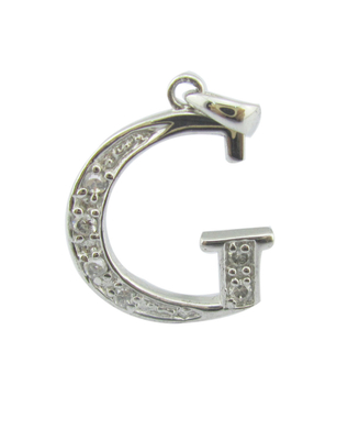 G Brief 1,25 mm/1,5 mm Steine 925 Silber CZ Anhänger erschwinglich und elegant Sterling Silber Anhänger Diamant Alphabet