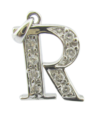 G Brief 1,25 mm/1,5 mm Steine 925 Silber CZ Anhänger erschwinglich und elegant Sterling Silber Anhänger Diamant Alphabet