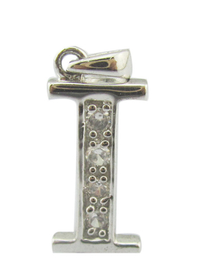 1.25mm/1.5mm Steine erschwinglicher Silber Anhänger für tägliches Tragen Kristall Anhänger Licht Alphabetbuchstaben Charme