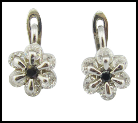 Cz Stein Größe 1.0-1.25mm Nickelfreies Kubik Zirkonia 925 Silber Ohrringe mit Designblumen Ohrring Sterling Silber Rose