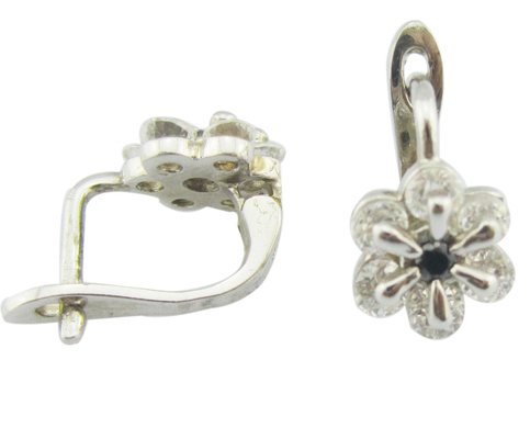 Cz Stein Größe 1.0-1.25mm Nickelfreies Kubik Zirkonia 925 Silber Ohrringe mit Designblumen Ohrring Sterling Silber Rose