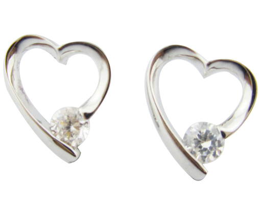 Herz Ohrring Stud 925 Silber CZ Ohrringe Kleines Cz Stein 1,0-1,25mm Perfekt für jeden Anlass Kubik Zirkonia Ohrring