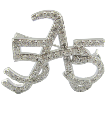 Leichte und komplizierte 925 Silber Pin Broche mit CZ Sterling Silber Broche Ihre Handtasche Broche Design