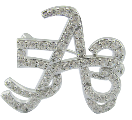 Komplexe klassische 925 Silber CZ Runde Brosche für Jubiläumsgespräch Cz Brosche Schöne Geschenkbox