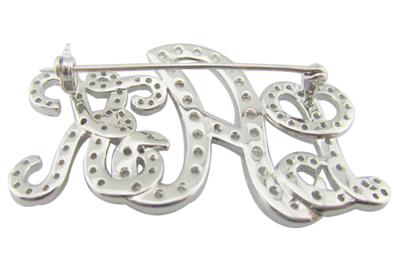 925 Silber CZ Brosche mit komplizierten Gravuren Für formelle Anlässe Jemand Besonderer Sterling Silber Brosche