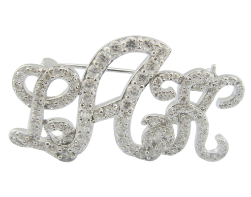 925 Silber CZ Brosche mit komplizierten Gravuren Für formelle Anlässe Jemand Besonderer Sterling Silber Brosche