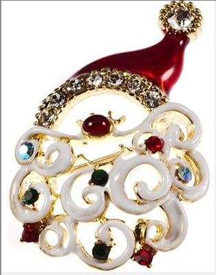 Weihnachtsbroche CZ / 925 Silber Runde Rotform CZ Pin Broche für Jubiläumsgeschenke Frohe Weihnachten