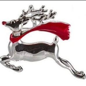 Weihnachtsbroche CZ / 925 Silber Runde Rotform CZ Pin Broche für Jubiläumsgeschenke Frohe Weihnachten