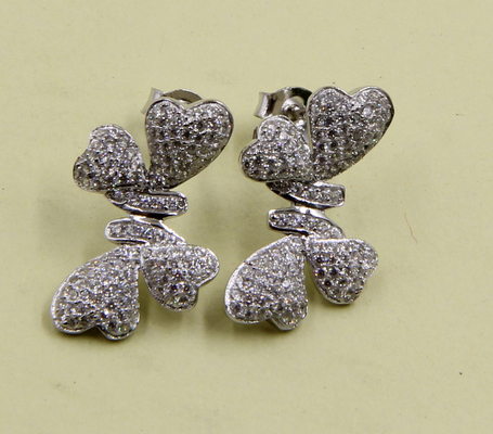 925 Sterling Silber Stud Ohrringe mit Kubik Zirkonia Steine Knoten Ohrring Stud Knoten Set Party Jubiläumsgeschenk Für Liebe
