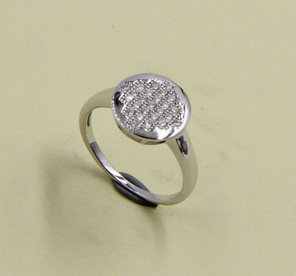 AAA-Klasse Kubischer Zirkonie-Rundring in Sterling Silber 925 Sterling Silber cz-Ringe graviert Silberring 925 Silberring