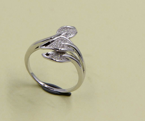 925 Sterling Silber Pave Set Kubische Zirkonie Ringe für Frauen Blatt silberne Verlobungsringe Blatt silberne Ringe AAA Stein