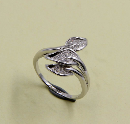 925 Sterling Silber Pave Set Kubische Zirkonie Ringe für Frauen Blatt silberne Verlobungsringe Blatt silberne Ringe AAA Stein