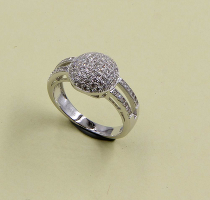 Verkleidungsstücke AAA Kubischer Zirkonia Runde Form Runde Kugelringe In 925 Sterling Silber Kühle Silberringe Kugelring