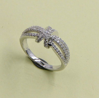 Knoten Rund / Oval / Marquise AAA-Klasse Kubik Zirkonia Jungen 925 Sterling Silber Hochzeitsring Ring Silber Stapelringe