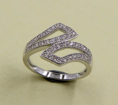 AAA Kubische Zirkonie Ringe In 925 Sterling Silber Silber Diamant Ringe 925 Sterling Damen Silber Ringe Silber Bogen Ring