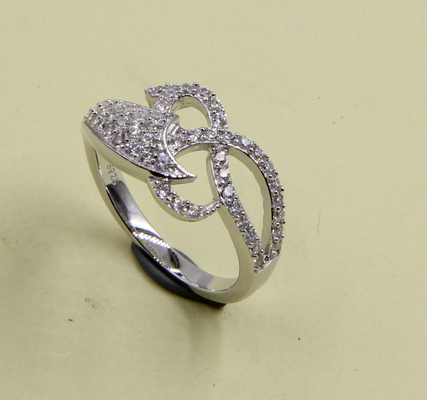 Glanzender 925 Silberner Herz-Form CZ Ringe Ein Hauch von Brillanz Sterling Silber Liebesring Silber Stapelringe