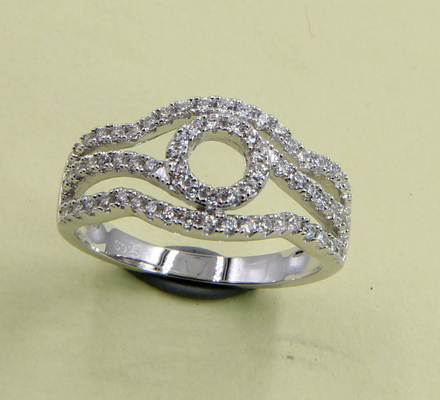 Sterling Silber Ringe Petite Prong Pave CZ Birnenherz Chevron Oval Runde Böses Auge Sterling Silber Rose Ring Sterling