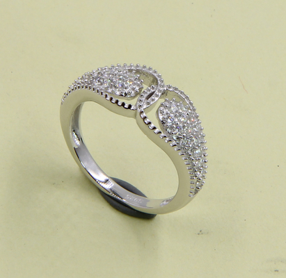 925 Sterling Silberbänder mit Kubikzirkonia Edelsteine im Herzen und ovale Formen Sterling Silber Kubik Zirkonia Ringe
