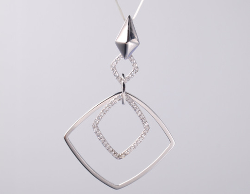Teardrop Pear Drop Shape Geometrischer Kollektionsanhänger mit CZ Steinen 925 Sterling Silber Schmuck Zubehör Silber