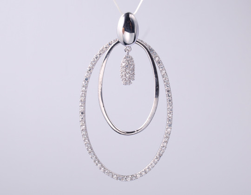Kreisförmige Form Geometrische Sammlung Anhänger mit CZ Steinen 925 Sterling Silber Schmuck Accessoires Silber Sterling Silber Anhänger Silber cz Anhänger Geometrie
