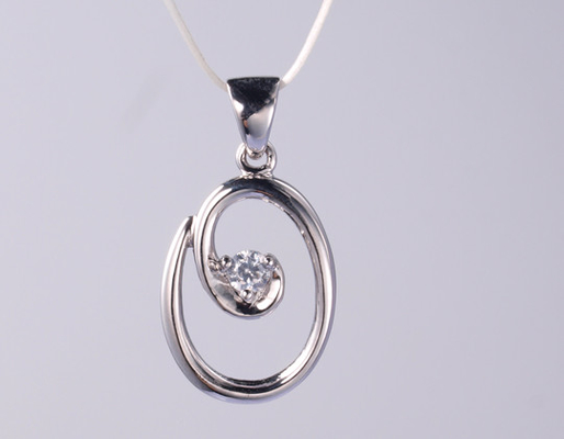Exquisite Teardrop Pear Form Geometrischer 925 Sterling Silber religiöser Anhänger mit Zirkon Steine 925 Silber CZ Anhänger