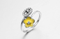 silberner CZ Ring ODM Sterling Silver Moon And Star Ringe 2.78g 925