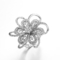 Ring-Doppel-Blume Sterling Silvers CZ des BlumenVerlobungsring-925