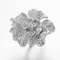 Ring-Doppel-Blume Sterling Silvers CZ des BlumenVerlobungsring-925