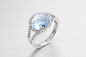 3.8g blaue Sapphire Stone Silver Ring Band AAA CZ für Frauen