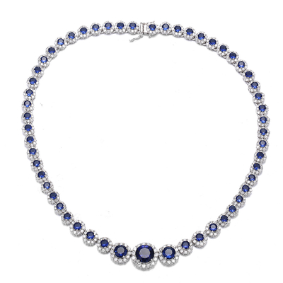 Luxus Rubin Edelstein Halskette Kubik Zirkonia Edelstein Halskette 925 Sterling Silber Sterling Silber Halskette